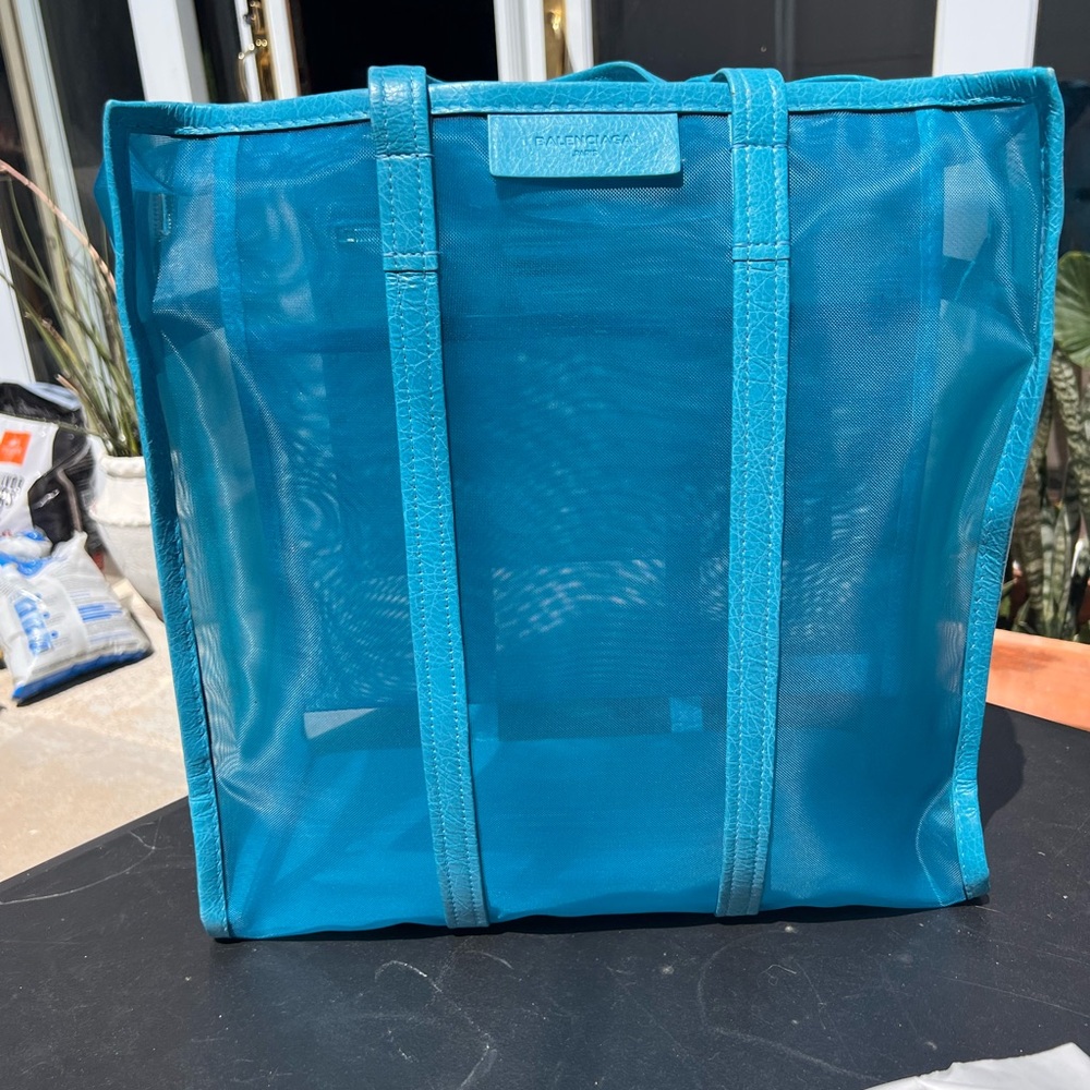 Balenciaga Vibrant Blue Sheer Tote